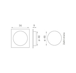 ATZ - Mušle hranatá bez otvoru 7504 - HR BN - Broušená nerez