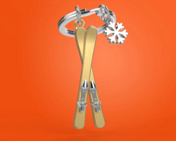 MTM151-01 MTM - KLÍČENKA - Lyže zlaté 