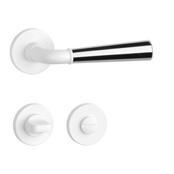 Klika na dveře ASM - MARIGOLD 3 - R 7S WS/OC/WS - Bílá matná / chrom lesklý / bílá matná