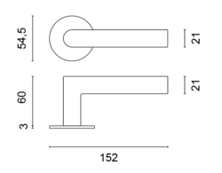 Klika na dveře SH - OVAL - R 1750 3SM T PVD - Titan PVD