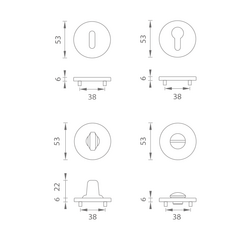Rozeta ke klice AT - ROZETA - R 7S T - Titan