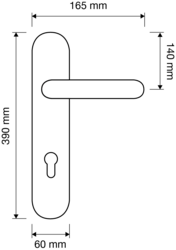 Klika na dveře LI - DAISY PM - Patina matná