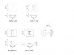 MP - ROZETA - HR 3SM BN - Broušená nerez