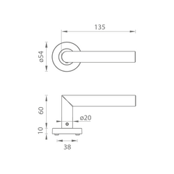Klika na dveře MP - FAVORIT - RS BN - Broušená nerez