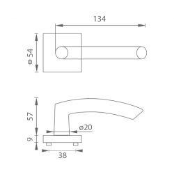 Klika na dveře MP - NERO - HR BN - Broušená nerez